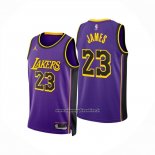 Maglia Los Angeles Lakers Lebron James No 23 Statement 2024-25 Viola