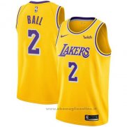 Maglia Los Angeles Lakers Lonzo Ball NO 2 Icon 2018 Giallo