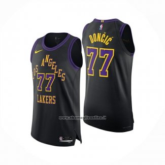 Maglia Los Angeles Lakers Luka Doncic No 77 Citta Authentic 2025-26 Nero