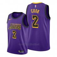 Maglia Los Angeles Lakers Quinn Cook NO 2 Citta Viola