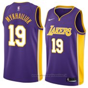 Maglia Los Angeles Lakers Sviatoslav Mykhailiuk NO 19 Statement 2018 Viola