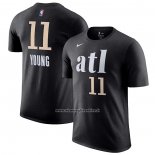 Maglia Manica Corta Atlanta Hawks Trae Young Citta 2023-24 Nero