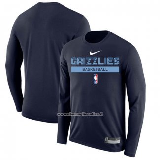 Maglia Manica Lunga Memphis Grizzlies Practice Performance 2022-23 Blu