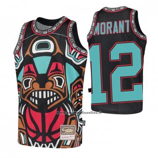 Maglia Memphis Grizzlies Ja Morant #12 Mitchell & Ness Big Face Nero