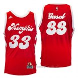 Maglia Memphis Grizzlies Marc Gasol NO 33 Throwback Rosso