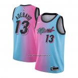 Maglia Miami Heat Bam Adebayo #13 Citta 2020-21 Blu Rosa