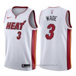 Maglia Miami Heat Dwyane Wade NO 3 Association 2017-18 Bianco