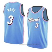 Maglia Miami Heat Dwyane Wade NO 3 Earned 2018-19 Blu