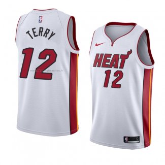 Maglia Miami Heat Heat Emanuel Terry NO 12 Association 2018 Bianco