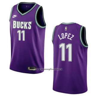 Maglia Milwaukee Bucks Brook Lopez #11 Classic 2022-23 Viola