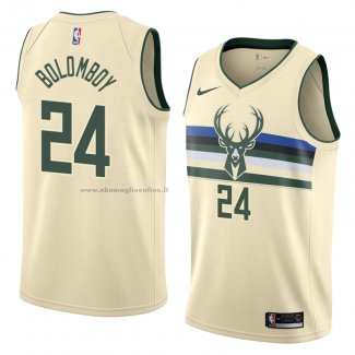 Maglia Milwaukee Bucks Joel Bolomboy NO 24 Citta 2018 Crema