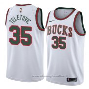 Maglia Milwaukee Bucks Mirza Teletovic NO 35 Classic 2018 Bianco