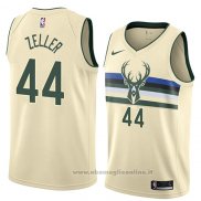 Maglia Milwaukee Bucks Tyler Zeller NO 44 Citta 2018 Crema