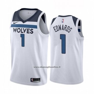 Maglia Minnesota Timberwolves Anthony Edwards #1 Association Bianco