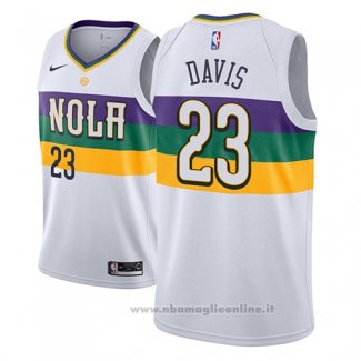 Maglia New Orleans Pelicans Anthony Davis NO 23 Citta 2018-19 Bianco