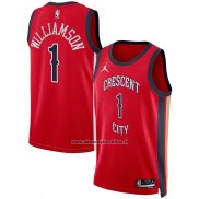 Maglia New Orleans Pelicans Zion Williamson #1 Statement 2023-24 Rosso