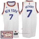 Maglia New York Knicks Carmelo Anthony NO 7 Throwback Bianco