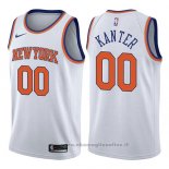 Maglia New York Knicks Enes Kanter NO 00 Association 2017-18 Bianco