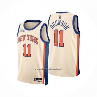 Maglia New York Knicks Jalen Brunson No 11 Citta 2025-26 Crema