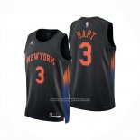 Maglia New York Knicks Josh Hart No 3 Statement 2025-26 Nero