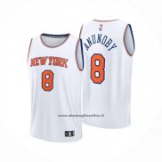Maglia New York Knicks Og Anunoby No 8 Association 2025-26 Bianco