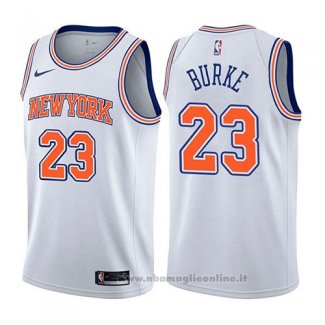 Maglia New York Knicks Trey Burke NO 23 Statehombret 2017-18 Bianco