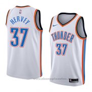 Maglia Oklahoma City Thunder Kevin Hervey NO 37 Association 2018 Bianco