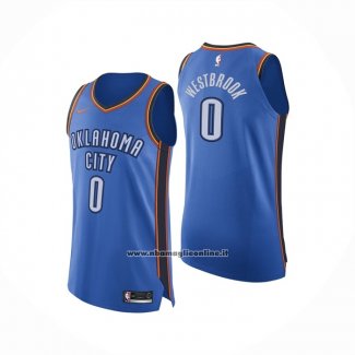 Maglia Oklahoma City Thunder Russell Westbrook #0 Icon Autentico Blu