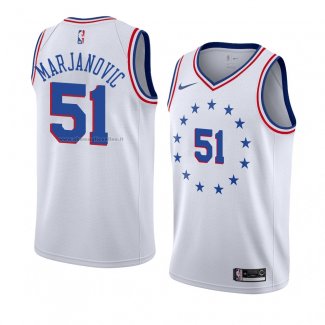 Maglia Philadelphia 76ers Boban Marjanovic NO 51 Earned 2018-19 Bianco