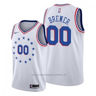 Maglia Philadelphia 76ers Corey Brewer NO 00 2018-19 Bianco