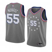 Maglia Philadelphia 76ers Greg Monroe NO 55 Citta 2018-19 Grigio