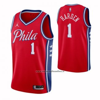 Maglia Philadelphia 76ers James Harden #1 Statement 2020-21 Rosso