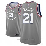 Maglia Philadelphia 76ers Joel Embiid NO 21 Citta 2018-19 Grigio