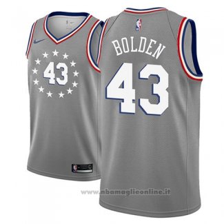 Maglia Philadelphia 76ers Jonah Bolden NO 43 Citta 2018-19 Grigio