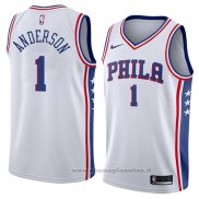 Maglia Philadelphia 76ers Justin Anderson NO 1 Association 2018 Bianco