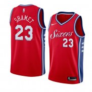 Maglia Philadelphia 76ers Landry Shamet NO 23 Statement 2017-18 Rosso2