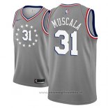 Maglia Philadelphia 76ers Mike Muscala NO 31 Citta 2018-19 Grigio