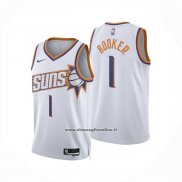 Maglia Phoenix Suns Devin Booker No 1 Association 2024-25 Bianco