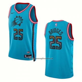 Maglia Phoenix Suns Mikal Bridges #25 Citta 2022-23 Blu