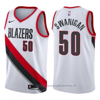 Maglia Portland Trail Blazers Caleb Swanigan NO 50 Association 2017-18 Bianco