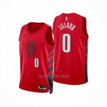 Maglia Portland Trail Blazers Damian Lillard No 0 Statement 2025-26 Rosso