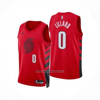 Maglia Portland Trail Blazers Damian Lillard No 0 Statement 2025-26 Rosso