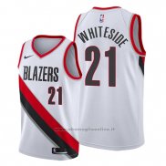 Maglia Portland Trail Blazers Hassan Whiteside NO 21 Association Bianco