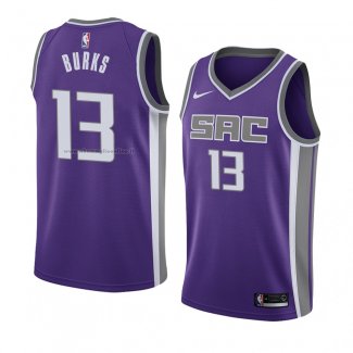 Maglia Sacramento Kings Alec Burks NO 13 Icon 2018 Viola