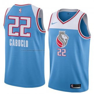 Maglia Sacramento Kings Bruno Caboclo NO 22 Citta 2018 Blu