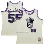 Maglia Sacramento Kings Jason Williams #55 Mitchell & Ness Chainstitch Crema