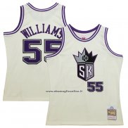 Maglia Sacramento Kings Jason Williams #55 Mitchell & Ness Chainstitch Crema