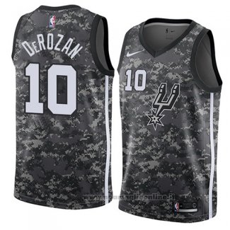 Maglia San Antonio Spurs Demar DeRozan NO 10 Citta 2018-19 Grigio