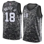 Maglia San Antonio Spurs Lonnie Walker IV NO 18 Citta 2017-18 Nero