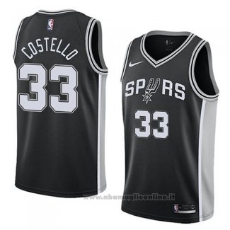 Maglia San Antonio Spurs Matt Costello NO 33 Icon 2018 Nero